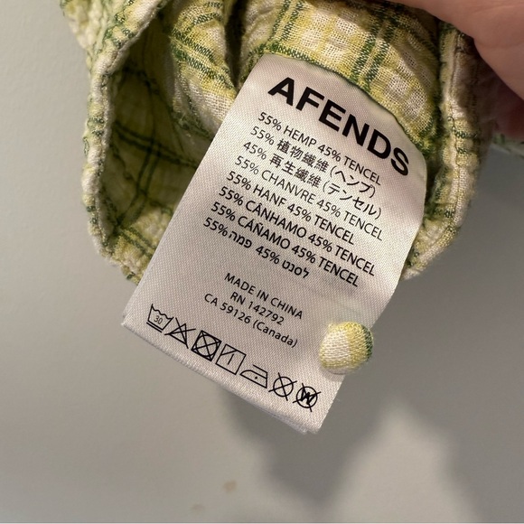 Afends Green Plaid Crop Top - Picture 6 of 6